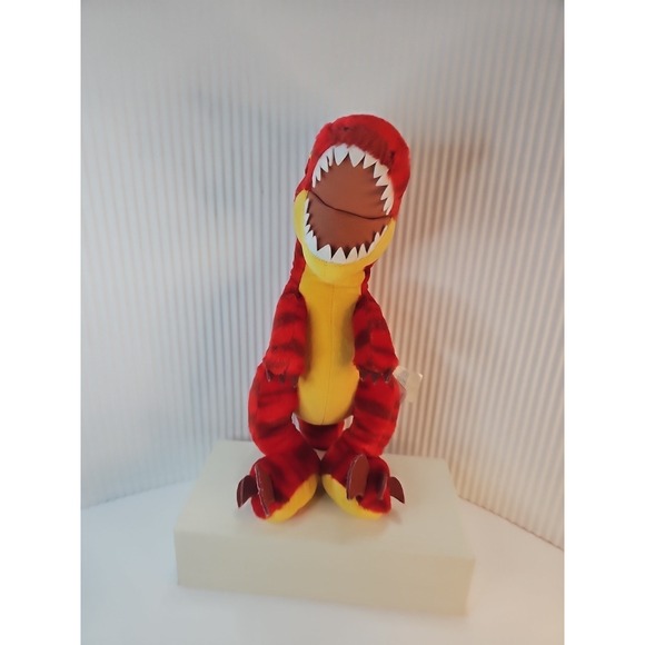 Build a bear workshop red striped dragon with yellow stuffed plush - Picture 1 of 5